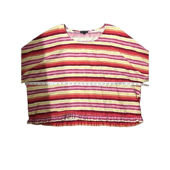 Linen Cynthia Striped Red Orange Multicolor Linen Blend Boxy Fit Top size xl
Co - Picture 8 of 12